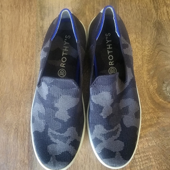 Rothy's The Original Slip On Sneaker Grey Camo Textile Comfort Shoes Women’s 8 - Picture 9 of 13